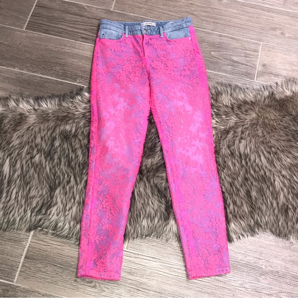 Guess Denim - ✨GUESS Skinny High Rise Lace Ankle Jeans NWOT Fluorescent  Hot Pink